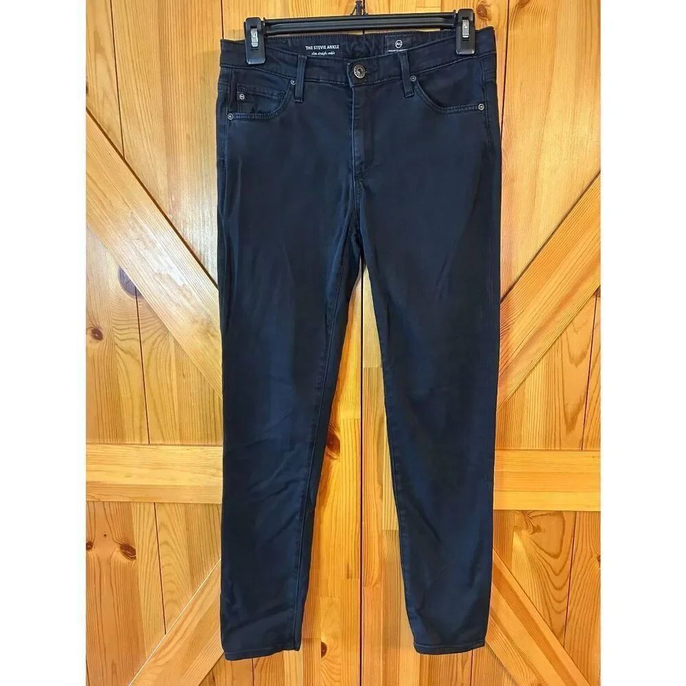 AG Adriano Goldschmied Black Stevie Ankle Slim Straight Ankle Jeans Size 26R (89